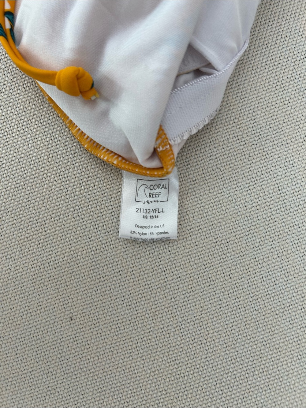 Coral Reef Yellow-Trim One-Piece Swimwear - Picture 5 of 5